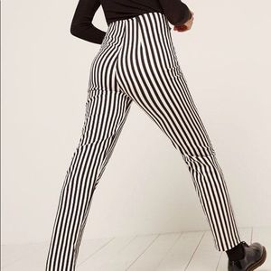 REFORMATION Striped Straight Leg Pants. Sz 4